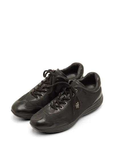 Pre-owned Prada Leather Sneakers In Black