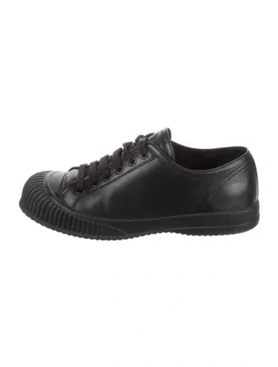 Pre-owned Prada Leather Sneakers In Black