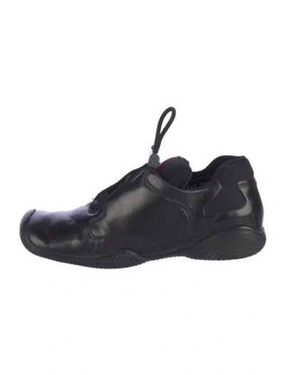 Pre-owned Prada Leather Sneakers In Black
