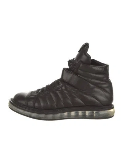 Pre-owned Prada Leather Sneakers In Black