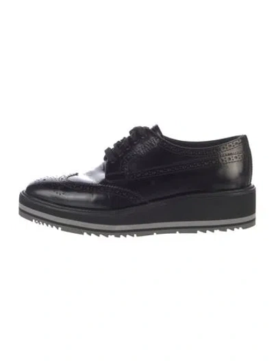 Pre-owned Prada Leather Sneakers In Black