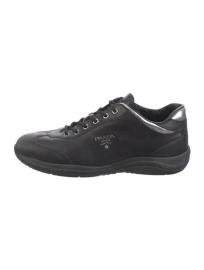 Pre-owned Prada Leather Sneakers In Black