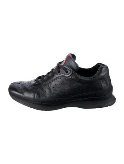 Pre-owned Prada Leather Sneakers In Black