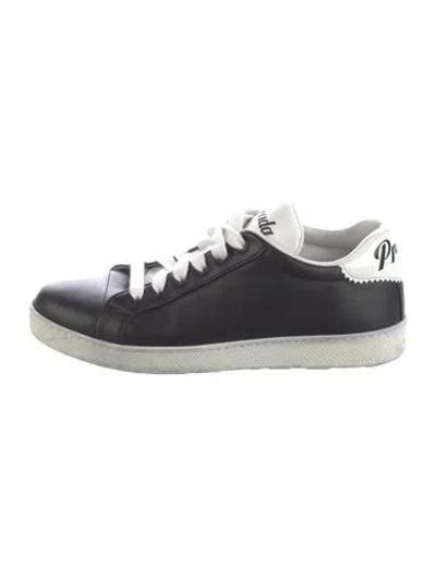 Pre-owned Prada Leather Sneakers In Black