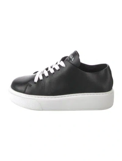 Pre-owned Prada Leather Sneakers In Black