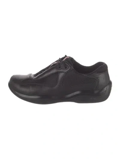 Pre-owned Prada Leather Sneakers In Black