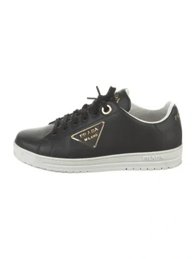 Pre-owned Prada Leather Sneakers In Black