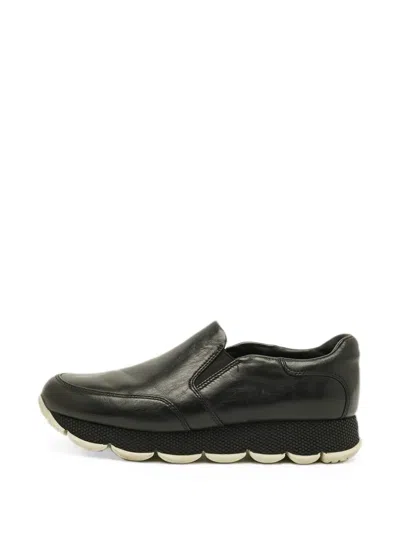Pre-owned Prada Leather Sneakers In Black