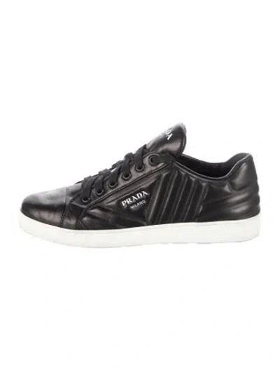 Pre-owned Prada Leather Sneakers In Black