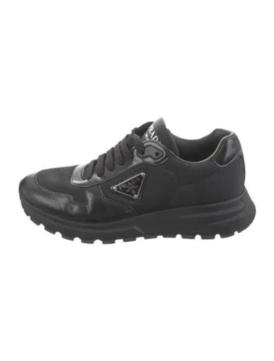 Pre-owned Prada Leather Sneakers In Black