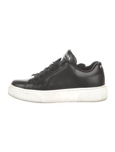 Pre-owned Prada Leather Sneakers In Black
