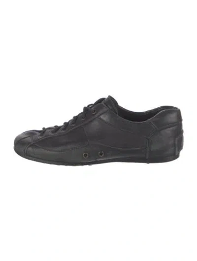 Pre-owned Prada Leather Sneakers In Black