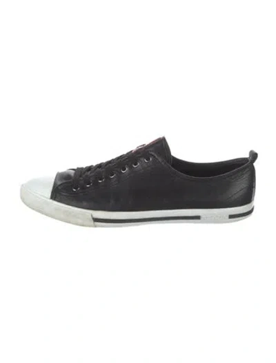 Pre-owned Prada Leather Sneakers In Black