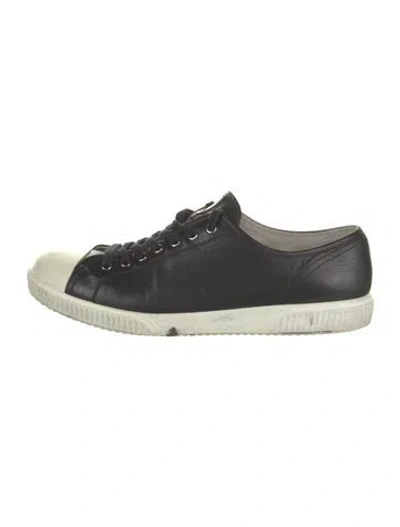 Pre-owned Prada Leather Sneakers In Black