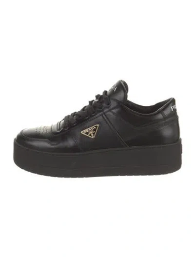 Pre-owned Prada Leather Sneakers In Black