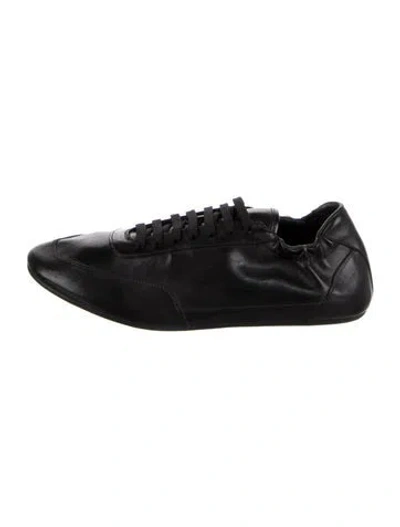 Pre-owned Prada Leather Sneakers In Black
