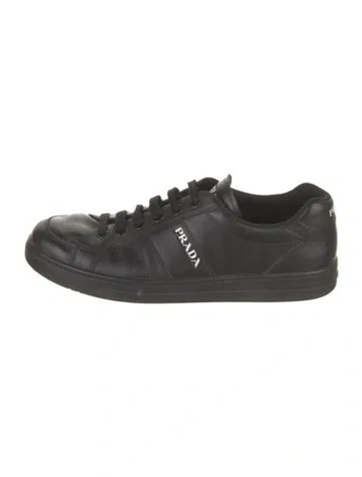 Pre-owned Prada Leather Sneakers In Black