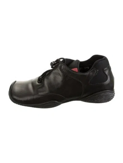 Pre-owned Prada Leather Sneakers In Black
