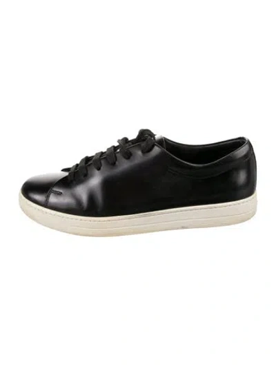 Pre-owned Prada Leather Sneakers In Black