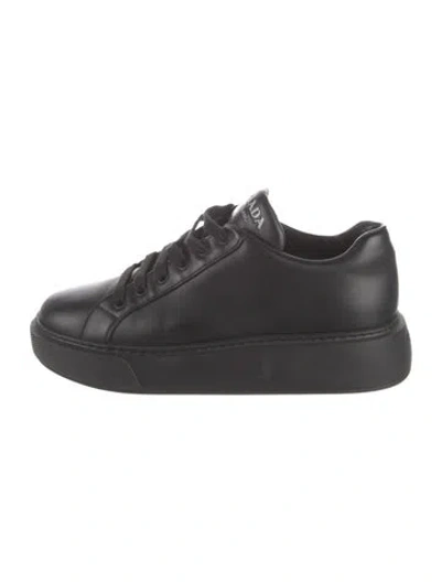 Pre-owned Prada Leather Sneakers In Black
