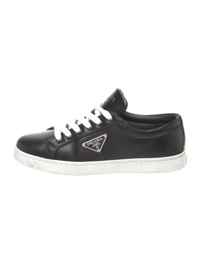 Pre-owned Prada Leather Sneakers In Black