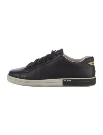 Pre-owned Prada Leather Sneakers In Black