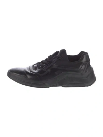 Pre-owned Prada Leather Sneakers In Blue