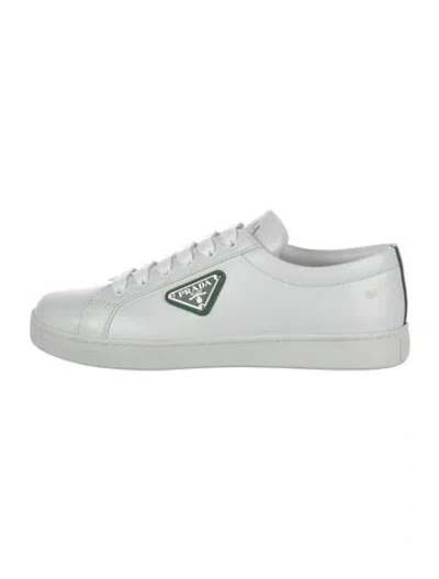 Pre-owned Prada Leather Sneakers In Blue/white