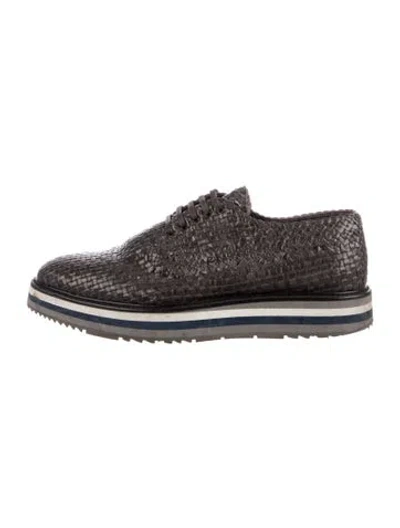 Pre-owned Prada Leather Sneakers In Brown