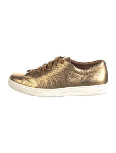 Pre-owned Prada Leather Sneakers In Brown/metallic