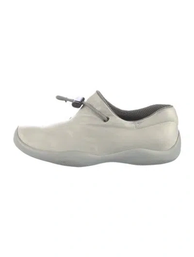 Pre-owned Prada Leather Sneakers In Gray