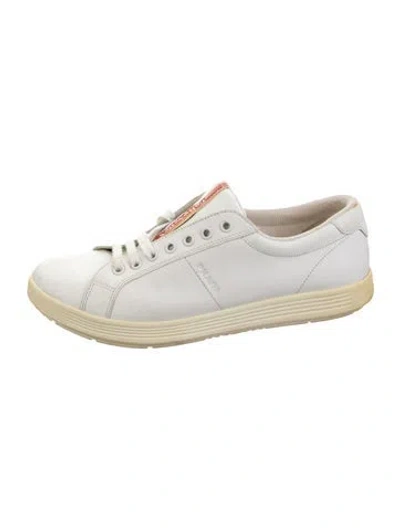 Pre-owned Prada Leather Sneakers In Grey