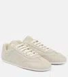 Prada Logo-print Leather Sneakers In Grey