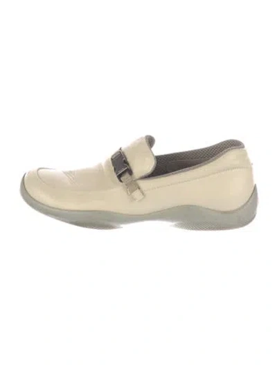 Pre-owned Prada Leather Sneakers In Neutral