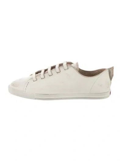 Pre-owned Prada Leather Sneakers In Neutral