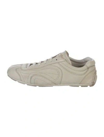 Pre-owned Prada Leather Sneakers In Neutral