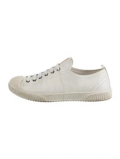 Pre-owned Prada Leather Sneakers In Neutral