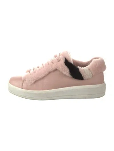 Pre-owned Prada Leather Sneakers In Pink