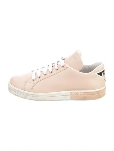 Pre-owned Prada Leather Sneakers In Pink