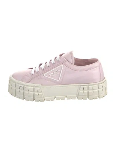 Pre-owned Prada Leather Sneakers In Pink