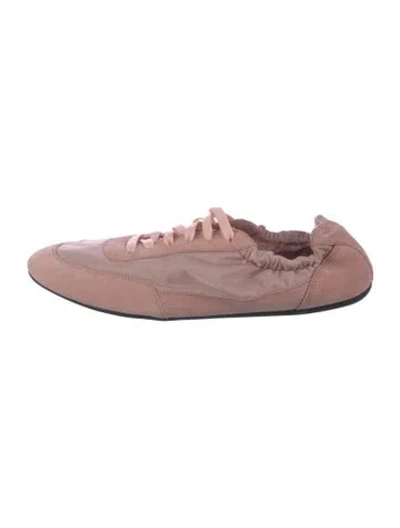 Pre-owned Prada Leather Sneakers In Pink