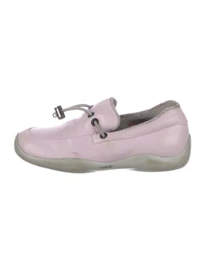 Pre-owned Prada Leather Sneakers In Purple