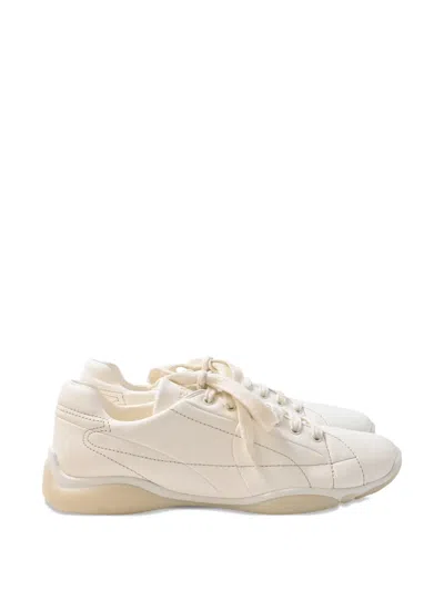 Pre-owned Prada Leather Sneakers In White