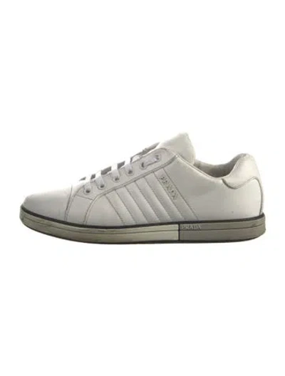 Pre-owned Prada Leather Sneakers In White