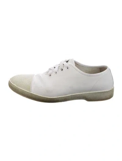 Pre-owned Prada Leather Sneakers In White