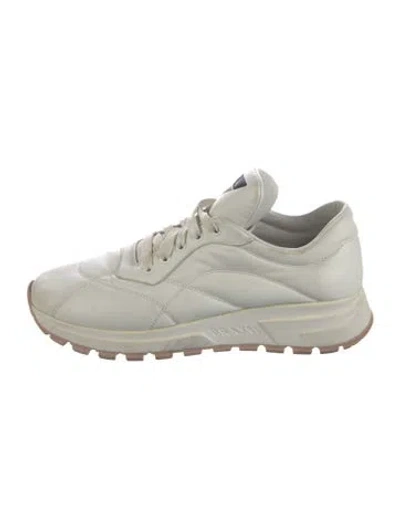 Pre-owned Prada Leather Sneakers In White