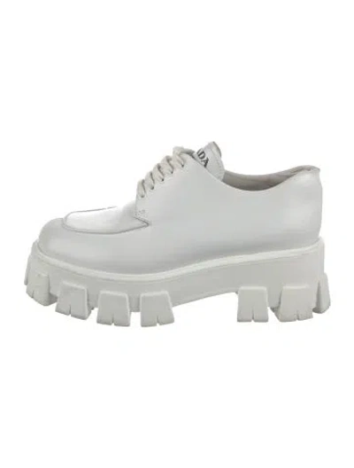 Pre-owned Prada Leather Sneakers In White