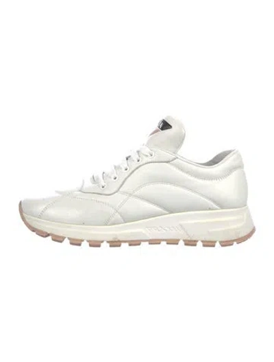 Pre-owned Prada Leather Sneakers In White