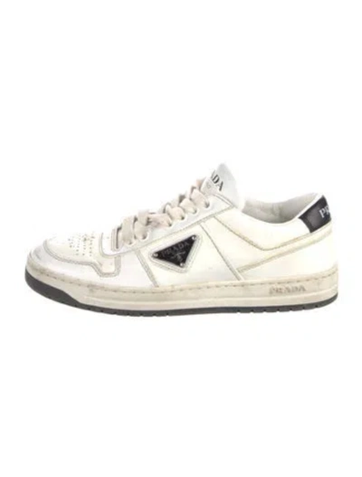 Pre-owned Prada Leather Sneakers In White