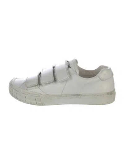 Pre-owned Prada Leather Sneakers In White